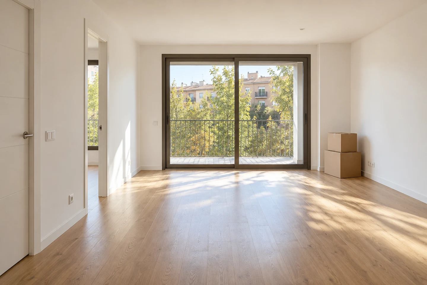 Vivienda despejada con cajas listas para una mudanza