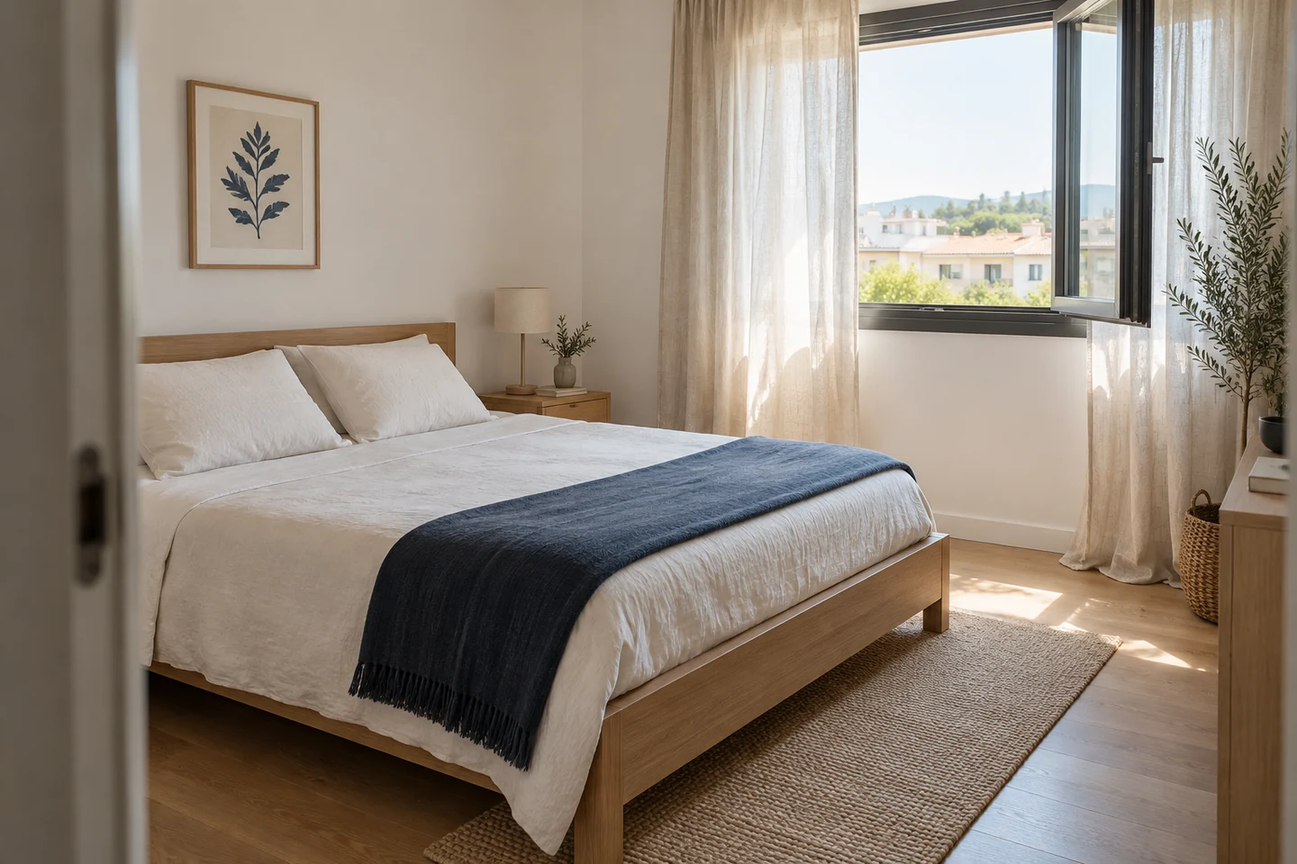 Dormitorio luminoso, ordenado y cuidado